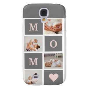 Modern Collage Photo Best Mom  Pink & Grey Gift Galaxy S4 Case