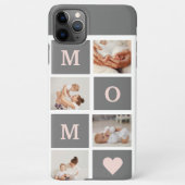 Modern Collage Photo Best Mom  Pink & Grey Gift iPhone Case (Back)