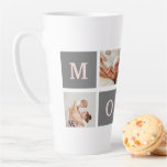 Modern Collage Photo Best Mom  Pink & Grey Gift Latte Mug