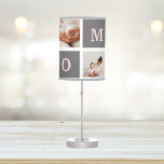 Modern Collage Photo Best Mom  Pink & Grey Gift Table Lamp<br><div class="desc">This modern collage photo frame makes for the perfect gift for a special mom in your life. The frame is designed with a pink and grey color scheme, giving it a stylish and contemporary look that is sure to complement any home decor. The collage frame features multiple photo slots, allowing...</div>