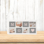 Modern Collage Photo Best Mom  Pink & Grey Gift Wooden Box Sign<br><div class="desc">This modern collage photo frame makes for the perfect gift for a special mom in your life. The frame is designed with a pink and grey color scheme, giving it a stylish and contemporary look that is sure to complement any home decor. The collage frame features multiple photo slots, allowing...</div>