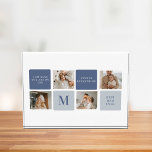 Modern Collage Photo & Blue Happy Fathers Day Gift<br><div class="desc">Modern Collage Photo & Blue Happy Fathers Day Gift is a personalized and thoughtful present to celebrate the special man in your life on Father's Day. The gift includes a beautifully designed collage photo frame with space for multiple pictures, allowing you to capture and display your favorite memories with your...</div>