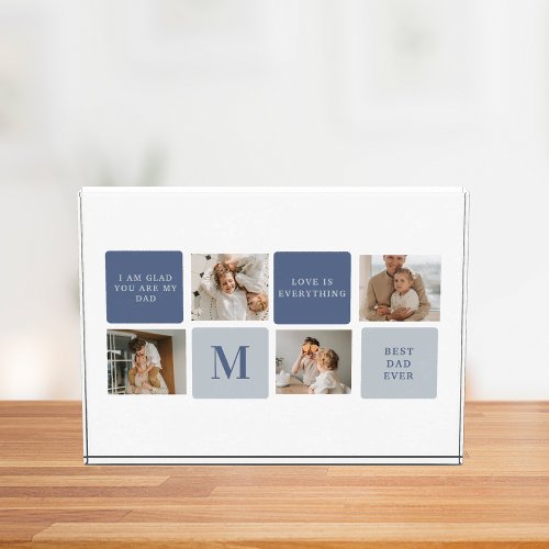 Modern Collage Photo  Blue Happy Fathers Day Gift