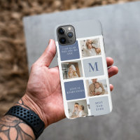 Modern Collage Photo & Blue Happy Fathers Day Gift