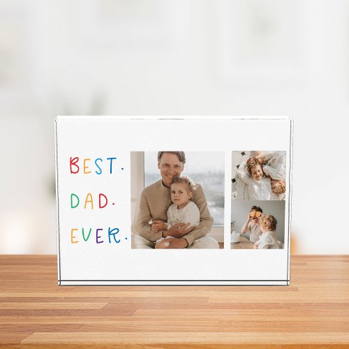 Modern Collage Photo Colorful Best Dad Ever Gift