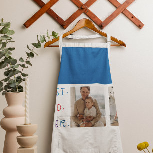Modern Collage Photo Colorful Best Dad Ever Gift Apron