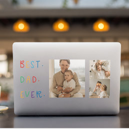 Modern Collage Photo Colorful Best Dad Ever Gift HP Laptop Skin