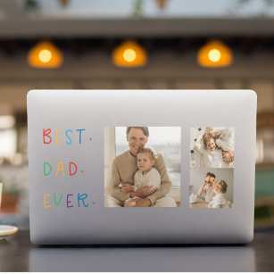 Modern Collage Photo Colorful Best Dad Ever Gift HP Laptop Skin