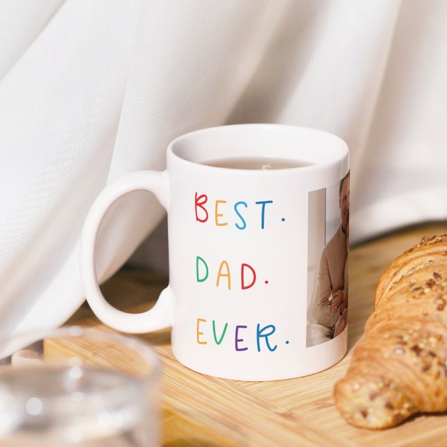 Modern Collage Photo Colorful Best Dad Ever Gift Mug (Creator Uploaded)