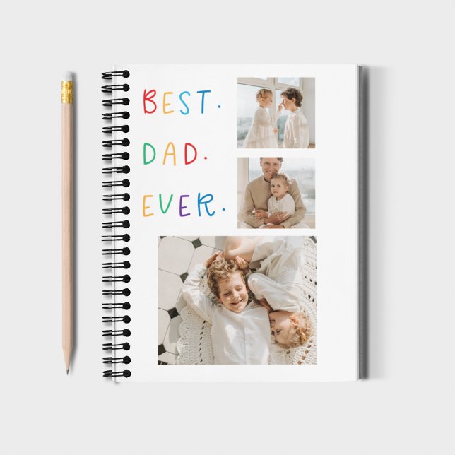 Modern Collage Photo Colorful Best Dad Ever Gift Notebook (Creator Uploaded)