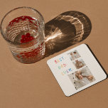 Modern Collage Photo Colorful Best Dad Ever Gift Square Paper Coaster<br><div class="desc">The "Modern Collage Photo Colorful Best Dad Ever Gift" is a personalized and unique present for any dad who deserves to be celebrated. The gift is a collage photo made up of several individual images that have been carefully arranged to create a stunning and eye-catching design. The gift is a...</div>
