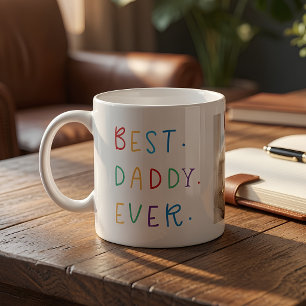 Modern Collage Photo Colorful Best Daddy Ever Espresso Cup