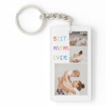 Modern Collage Photo & Colorful Best Mom Ever Gift Keychain