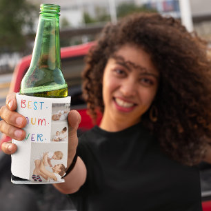 Modern Collage Photo & Colorful Best Mum Ever Gift Can Cooler