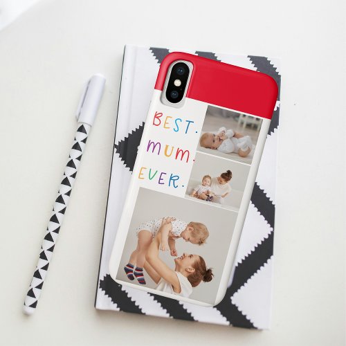 Modern Collage Photo  Colorful Best Mum Ever Gift iPhone XS Case