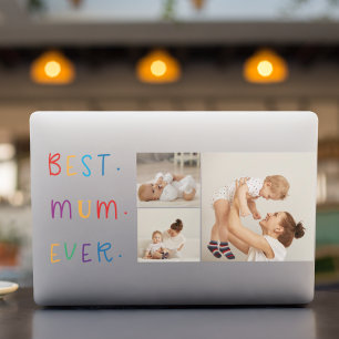 Modern Collage Photo & Colorful Best Mum Ever Gift HP Laptop Skin