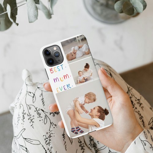 Modern Collage Photo  Colorful Best Mum Ever Gift iPhone 11Pro Max Case