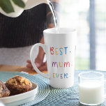 Modern Collage Photo & Colorful Best Mum Ever Gift Latte Mug<br><div class="desc">A modern collage photo and colorful "Best Mom Ever" gift is a thoughtful and personalized present for any mother. The collage photo is a collection of various pictures that have been artfully arranged to form a cohesive and visually appealing composition. These photos may feature cherished memories, family members, and special...</div>