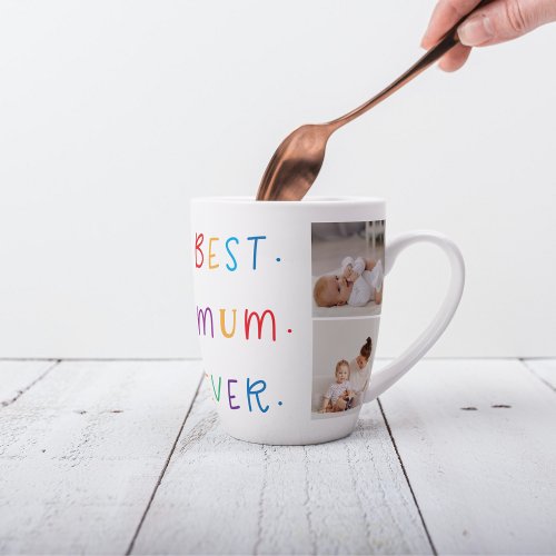 Modern Collage Photo  Colorful Best Mum Ever Gift Latte Mug