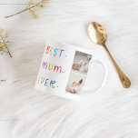 Modern Collage Photo & Colorful Best Mum Ever Gift Mug<br><div class="desc">A modern collage photo and colorful "Best Mom Ever" gift is a thoughtful and personalized present for any mother. The collage photo is a collection of various pictures that have been artfully arranged to form a cohesive and visually appealing composition. These photos may feature cherished memories, family members, and special...</div>