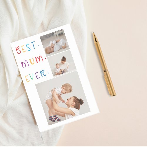 Modern Collage Photo  Colorful Best Mum Ever Gift Post_it Notes