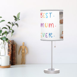 Modern Collage Photo &amp; Colorful Best Mum Ever Gift Table Lamp