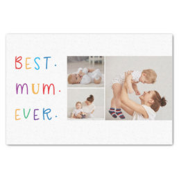 Modern Collage Photo &amp; Colorful Best Mum Ever Gift Tissue Paper