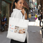 Modern Collage Photo & Colorful Best Mum Ever Gift Tote Bag<br><div class="desc">A modern collage photo and colorful "Best Mom Ever" gift is a thoughtful and personalized present for any mother. The collage photo is a collection of various pictures that have been artfully arranged to form a cohesive and visually appealing composition. These photos may feature cherished memories, family members, and special...</div>