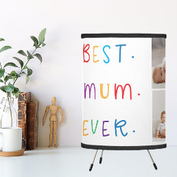 Modern Collage Photo &amp; Colorful Best Mum Ever Gift Tripod Lamp