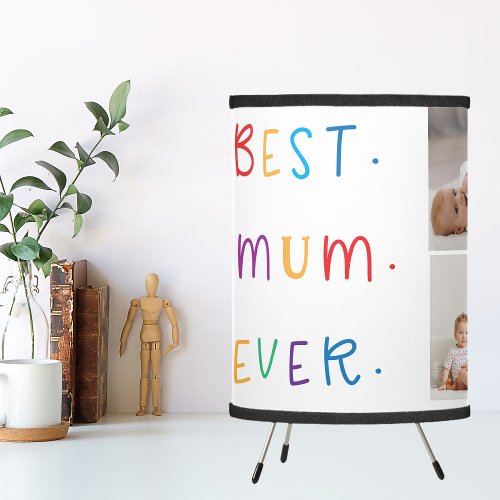 Modern Collage Photo  Colorful Best Mum Ever Gift Tripod Lamp