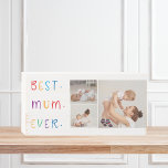 Modern Collage Photo & Colorful Best Mum Ever Gift Wooden Box Sign<br><div class="desc">A modern collage photo and colorful "Best Mom Ever" gift is a thoughtful and personalized present for any mother. The collage photo is a collection of various pictures that have been artfully arranged to form a cohesive and visually appealing composition. These photos may feature cherished memories, family members, and special...</div>