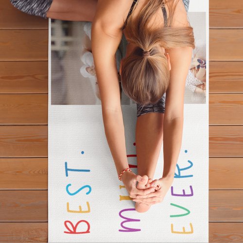 Modern Collage Photo  Colorful Best Mum Ever Gift Yoga Mat