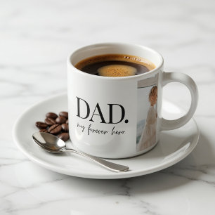 Modern Collage Photo Dad Forever Hero Personalized Espresso Cup