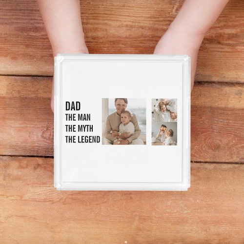 Modern Collage Photo  Dad Gift Acrylic Tray