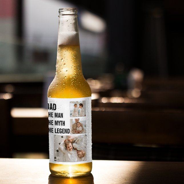 Modern Collage Photo | `Dad Gift Beer Bottle Label (Creator Uploaded)