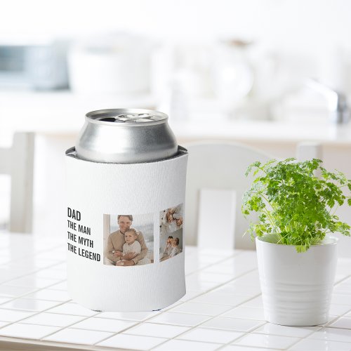 Modern Collage Photo  Dad Gift Can Cooler