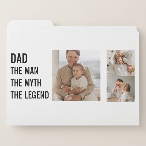 Modern Collage Photo  Dad Gift File Folder