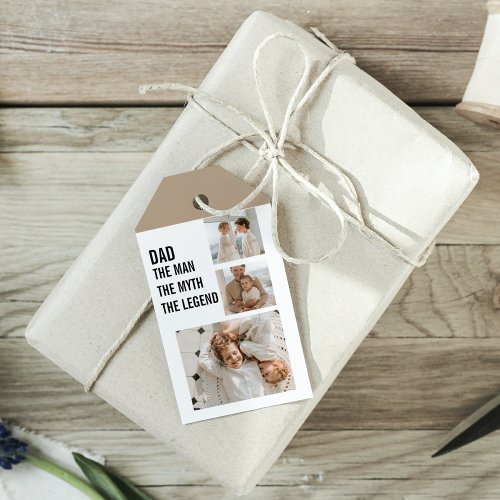 Modern Collage Photo  Dad Gift Gift Tags