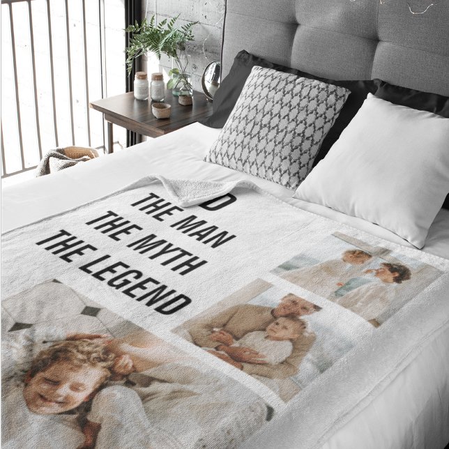 Modern Collage Photo | Dad Gift Sherpa Blanket (Creator Uploaded)