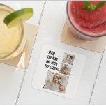 Modern Collage Photo | `Dad Gift Square Paper Coaster<br><div class="desc">Modern collage photo gift is a thoughtful and sentimental way to show your dad how much you care about him on Father's Day. It allows you to bring together memories and moments that are special to both of you and present them in a beautiful and artistic way.</div>