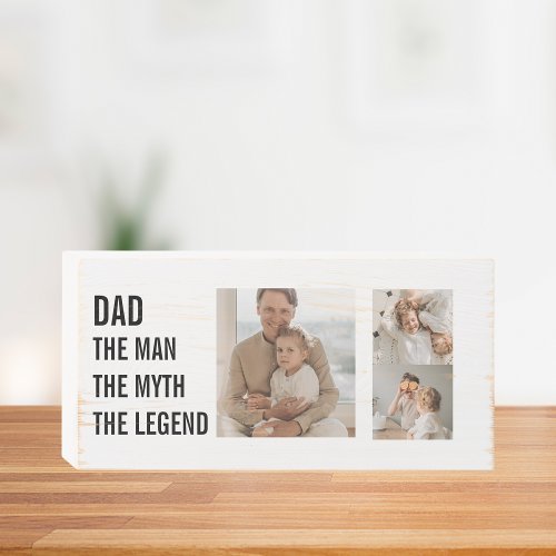 Modern Collage Photo  Dad Gift Wooden Box Sign