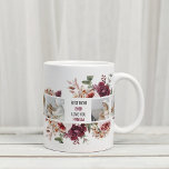 Modern Collage Photo Flowers Frame Best Mom Gift Coffee Mug<br><div class="desc">This modern collage photo features beautiful flowers arranged in a burgundy frame, making it the perfect gift for a special mom in your life. The unique and personalized touch of a collage photo captures memories and moments shared together, making it a thoughtful and heartfelt way to show appreciation and love....</div>