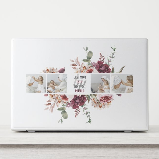 Modern Collage Photo Flowers Frame Best Mom Gift HP Laptop Skin (Front)