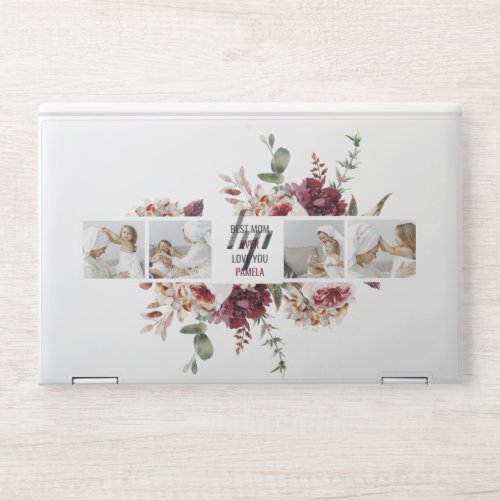 Modern Collage Photo Flowers Frame Best Mom Gift HP Laptop Skin