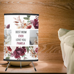 Modern Collage Photo Flowers Frame Best Mom Gift Tripod Lamp
