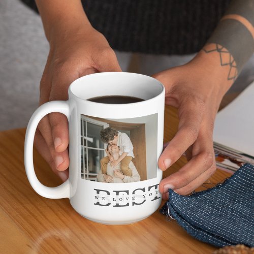 Modern Collage Photo  Grey Best Dad Ever Gift Coffee Mug