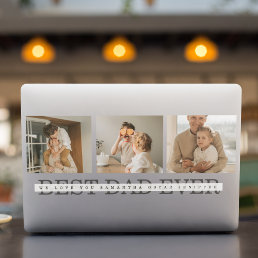 Modern Collage Photo &amp; Grey Best Dad Ever Gift HP Laptop Skin