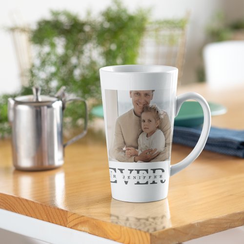 Modern Collage Photo  Grey Best Dad Ever Gift Latte Mug