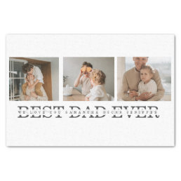 Modern Collage Photo &amp; Grey Best Dad Ever Gift Tissue Paper