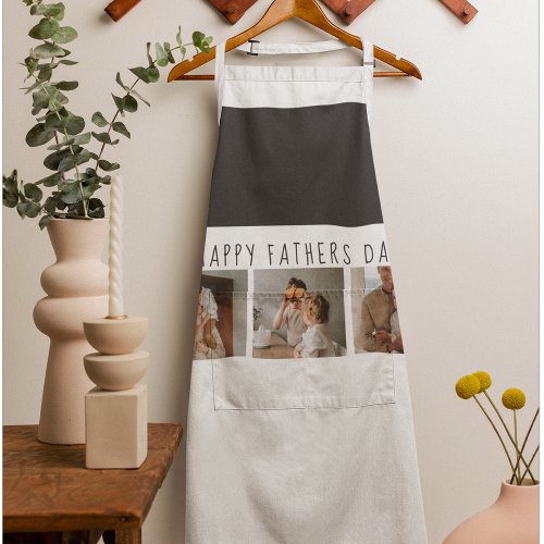 Modern Collage Photo  Happy Fathers Day Best Gift Apron